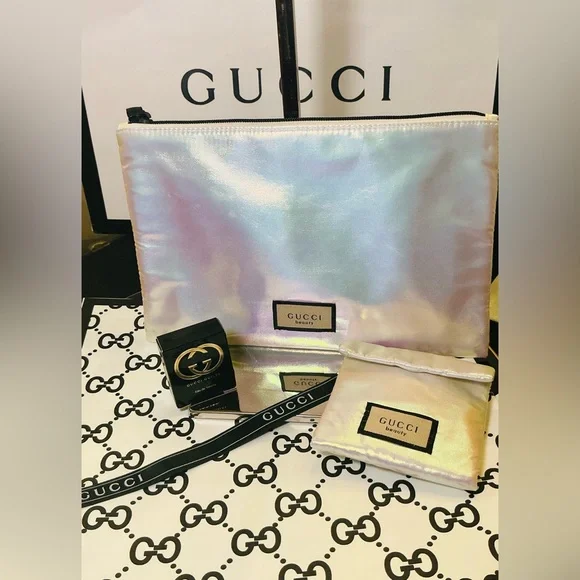 Gucci Beauty Flora Pouch/Makeup Zipped Bag Pearl Bundle - Picture 15 of 15